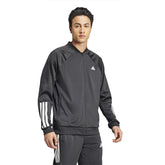 Adidas Club 3 Stripes Knit Jacket (M) (Black)