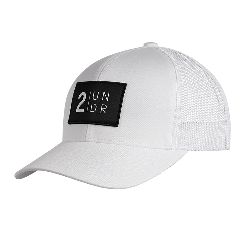 2UNDR Snap Back Mesh Hat (White) - Unisex Tennis Cap - Adjustable Snap Back
