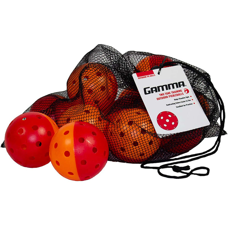 Gamma Two Tone Outdoor Training Pickleball (12x) (Red/Orange)