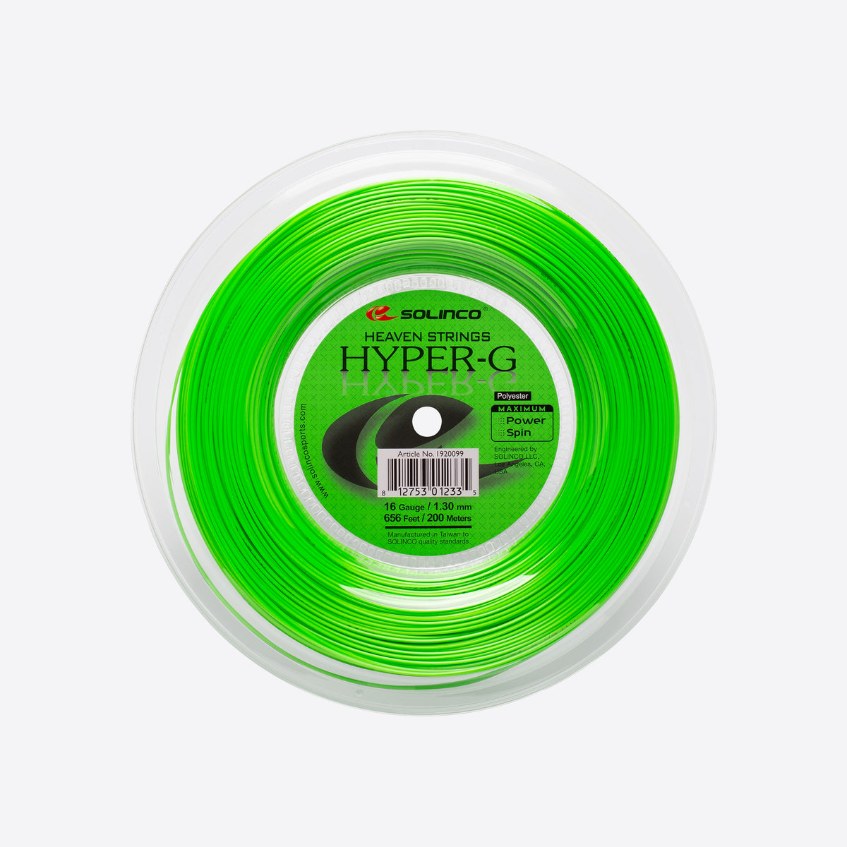 Solinco Hyper-G Reel 656' (Lime) REGULAR/NORMAL