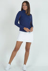 Solid Long Sleeve Mock Neck Top - 80000