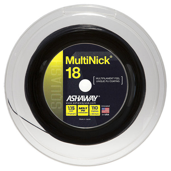 Ashaway Multinick Squash 18G Reel 360' (Black) Ashaway