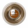 Luxilon Element 125 16L reel of tennis strings in bronze color, showing the coiled string reel with branding on the packaging.