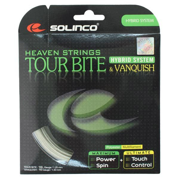Solinco Tour Bite 16L + Vanquish 16G Hybrid Solinco
