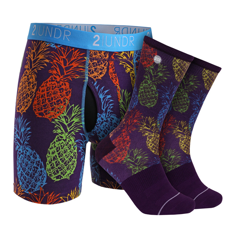 2Undr Swing Shift Brief Sock Pack (Pina Colada)