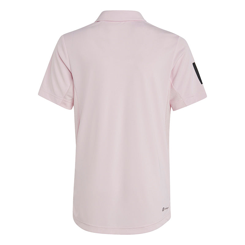 Adidas Boys Club 3 Stripe Polo (Clear Pink)