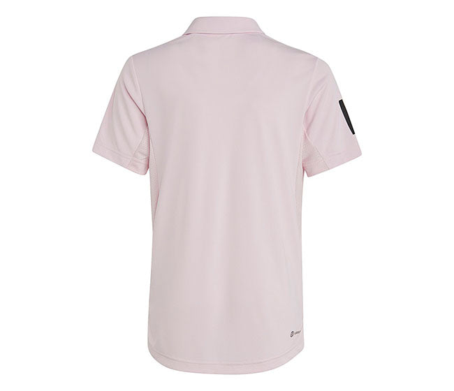 Adidas Boys Club 3 Stripe Polo (Clear Pink)