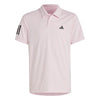 Adidas Boys Club 3 Stripe Polo (Clear Pink)