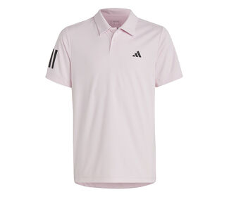Adidas Boys Club 3 Stripe Polo (Clear Pink)