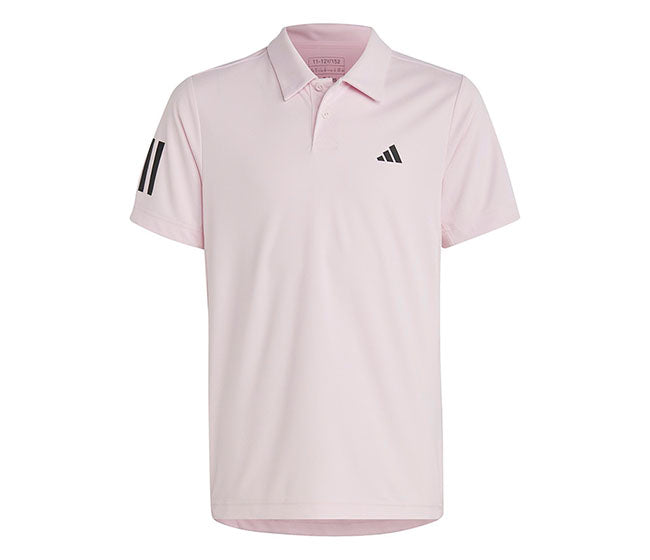 Adidas Boys Club 3 Stripe Polo (Clear Pink)