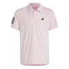 Adidas Boys Club 3 Stripe Polo (Clear Pink)