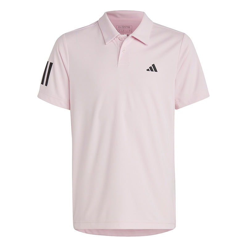 Adidas Boys Club 3 Stripe Polo (Clear Pink)