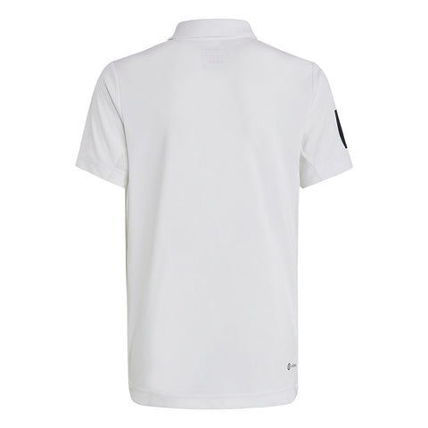 Adidas Boys Club 3 Stripe Polo (White)