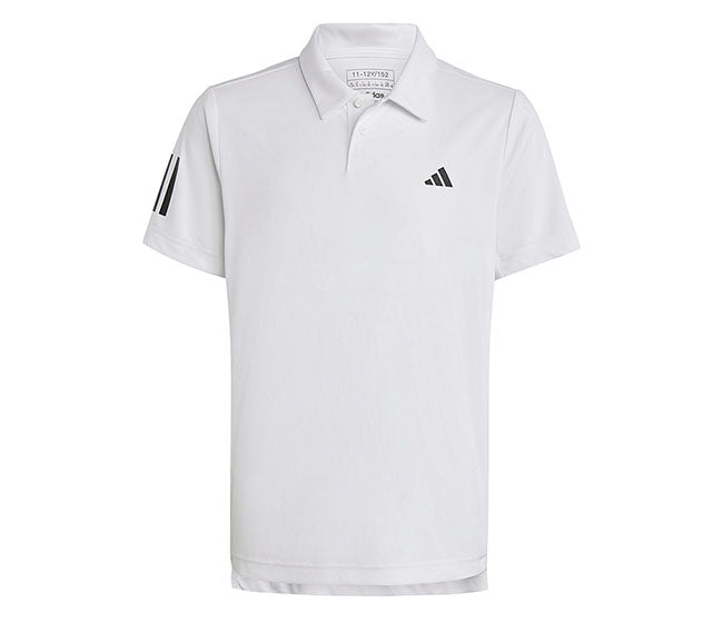 Adidas Boys Club 3 Stripe Polo (White)