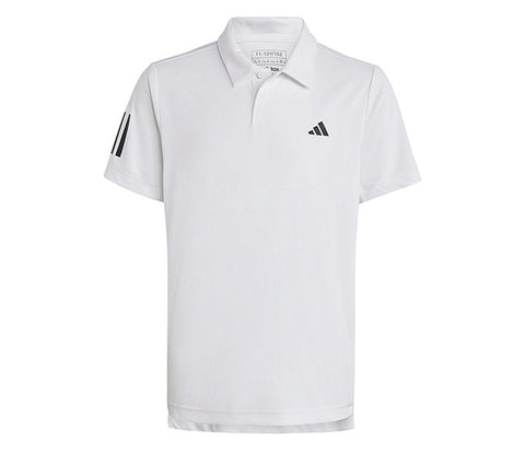 Adidas Boys Club 3 Stripe Polo (White)