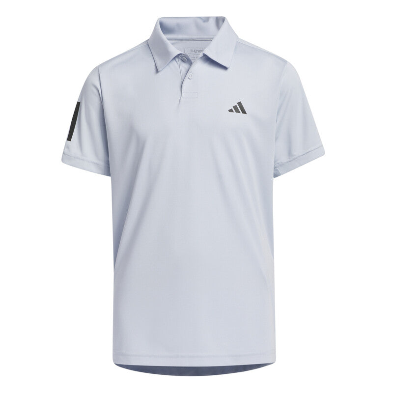 Adidas Boys Club 3 Stripe Polo (Halo Blue)