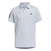 Adidas Boys Club 3 Stripe Polo (Halo Blue)