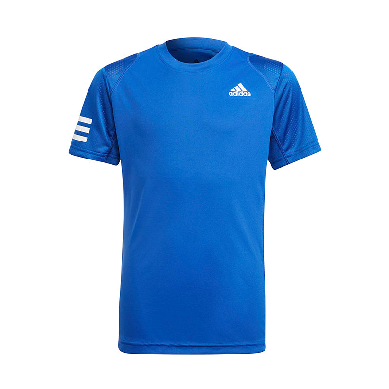 Adidas Boys Club 3 Stripe Tee (Blue)