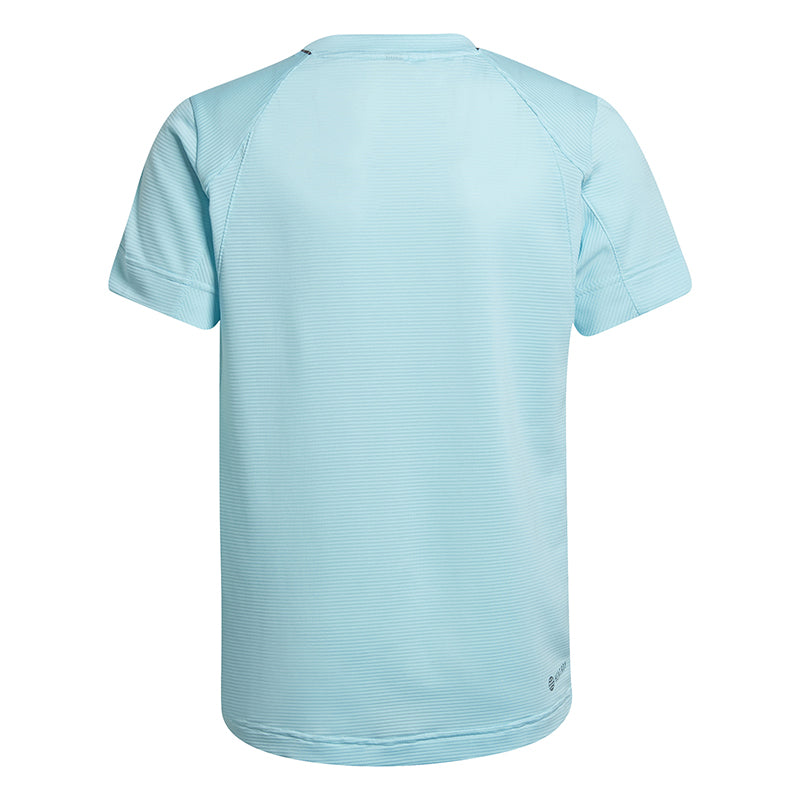 Adidas Boys Q2 Printed Tennis Tee (Aqua)