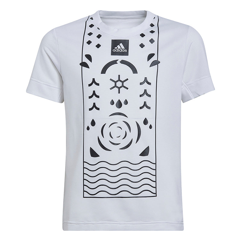 Adidas Boys Q2 Printed Tennis Tee (White)