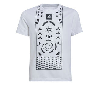 Adidas Boys Q2 Printed Tennis Tee (White)