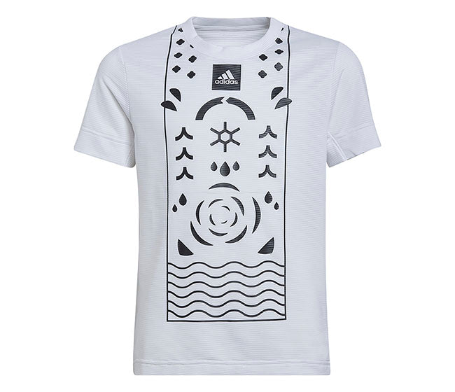 Adidas Boys Q2 Printed Tennis Tee (White)