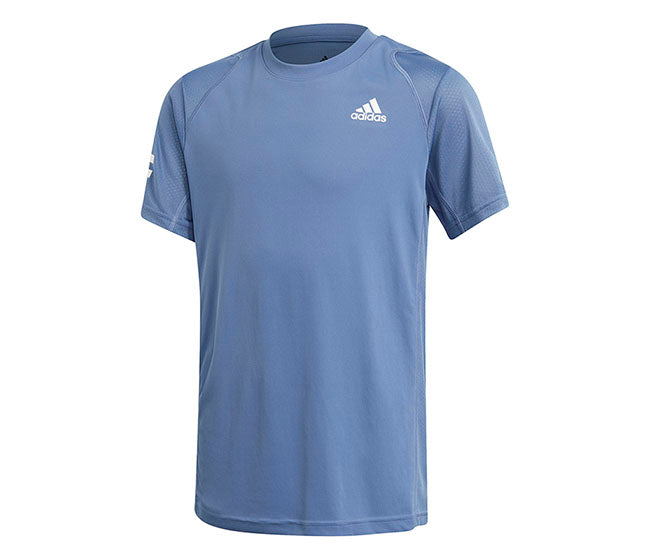 Adidas Boys Club 3 Stripe Tee (Blue)