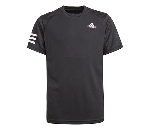 Adidas Boys Club 3 Stripe Tee (Black)