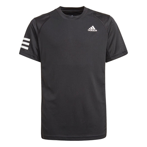 Adidas Boys Club 3 Stripe Tee (Black)