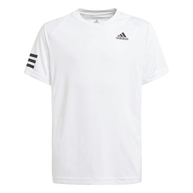 Adidas Boys Club 3 Stripe Tee (White)