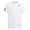 Adidas Boys Club 3 Stripe Tee (White)
