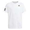 Adidas Boys Club 3 Stripe Tee (White)