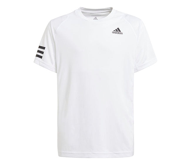 Adidas Boys Club 3 Stripe Tee (White)