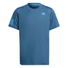 Adidas Boys Club 3 Stripe Tee (Blue)