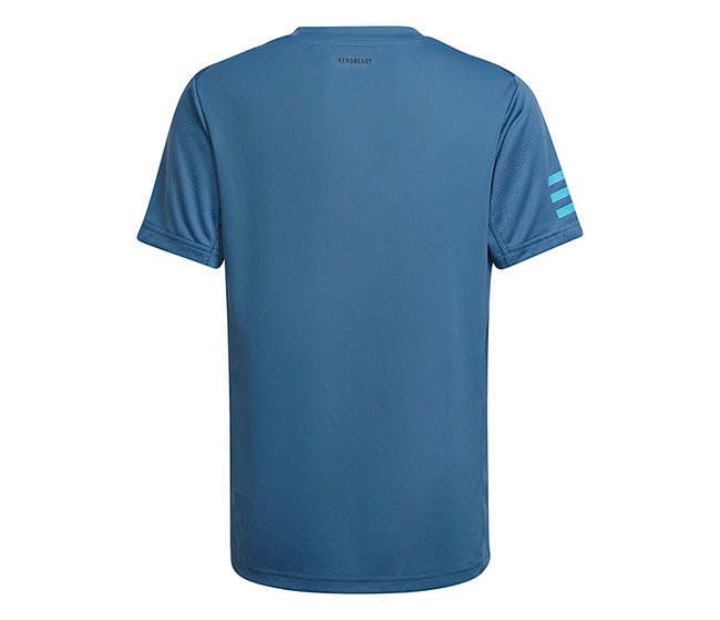Adidas Boys Club 3 Stripe Tee (Blue)