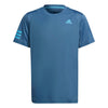 Adidas Boys Club 3 Stripe Tee (Blue)
