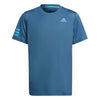 Adidas Boys Club 3 Stripe Tee (Blue)