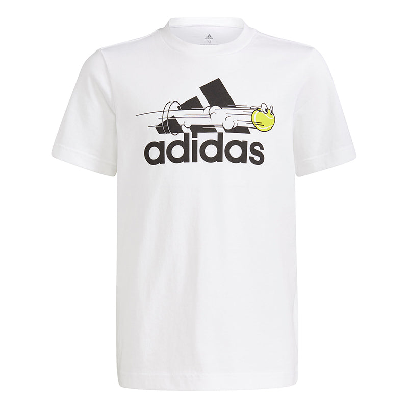 Adidas Boys Tennis Graphic Logo Tee (White)