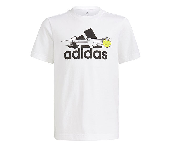 Adidas Boys Tennis Graphic Logo Tee (White)