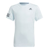 Adidas Boys Club 3 Stripe Tee (Light Blue)