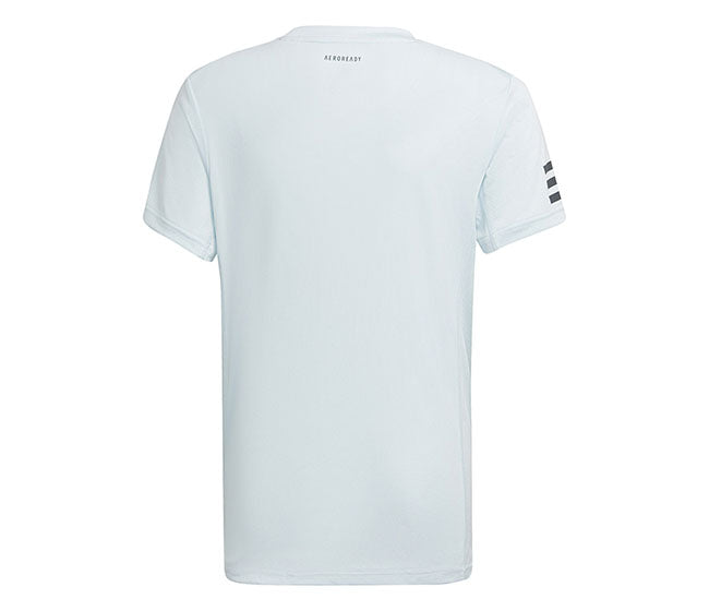 Adidas Boys Club 3 Stripe Tee (Light Blue)