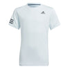 Adidas Boys Club 3 Stripe Tee (Light Blue)