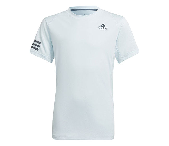 Adidas Boys Club 3 Stripe Tee (Light Blue)