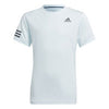 Adidas Boys Club 3 Stripe Tee (Light Blue)