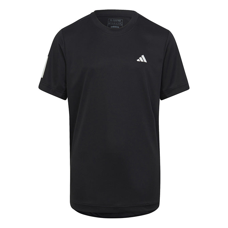 Adidas Boys Club 3 Stripe Tee (Black)