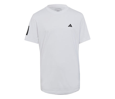 Adidas Boys Club 3 Stripe Tee (White)