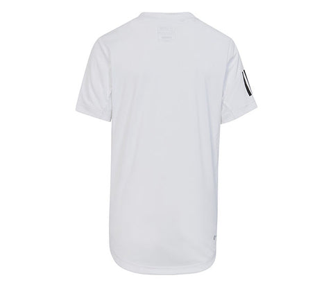 Adidas Boys Club 3 Stripe Tee (White)