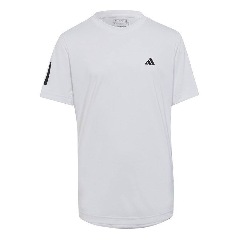 Adidas Boys Club 3 Stripe Tee (White)