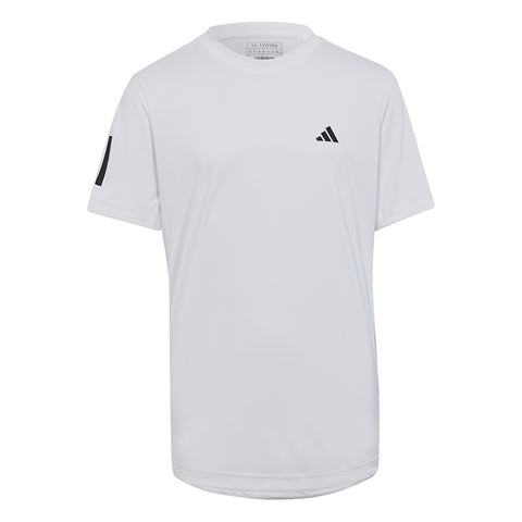 Adidas Boys Club 3 Stripe Tee (White)