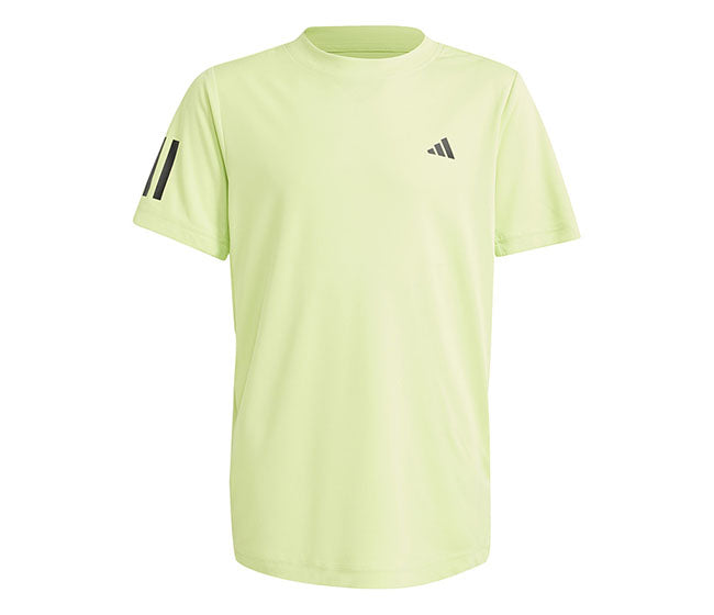 Adidas Boys Club 3 Stripe Tee (Lime)